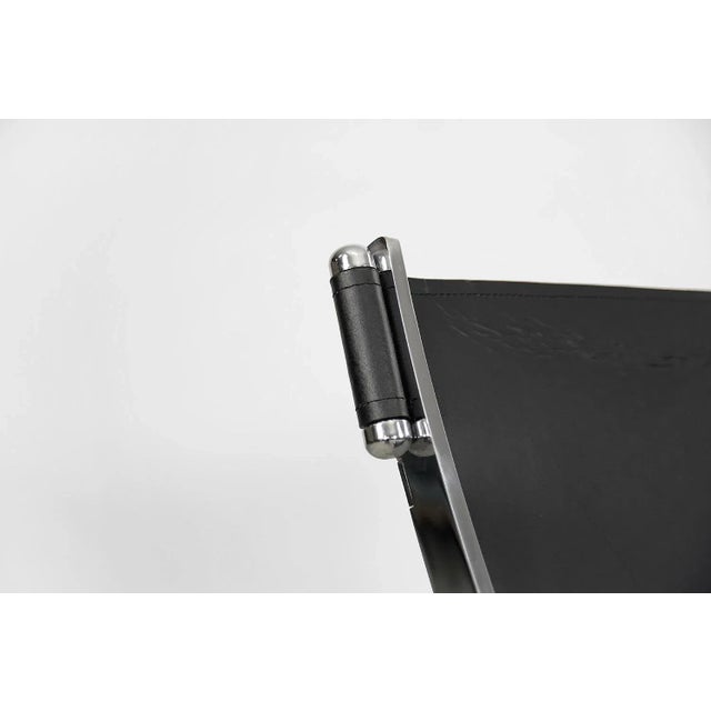 Vintage Italian Minimalist Leather Chair, 1980s For Sale - Image 6 of 18