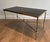1940s Neoclassical style brass coffee table with black leather top Attributed to Maison Jansen For Sale - Image 12 of 12