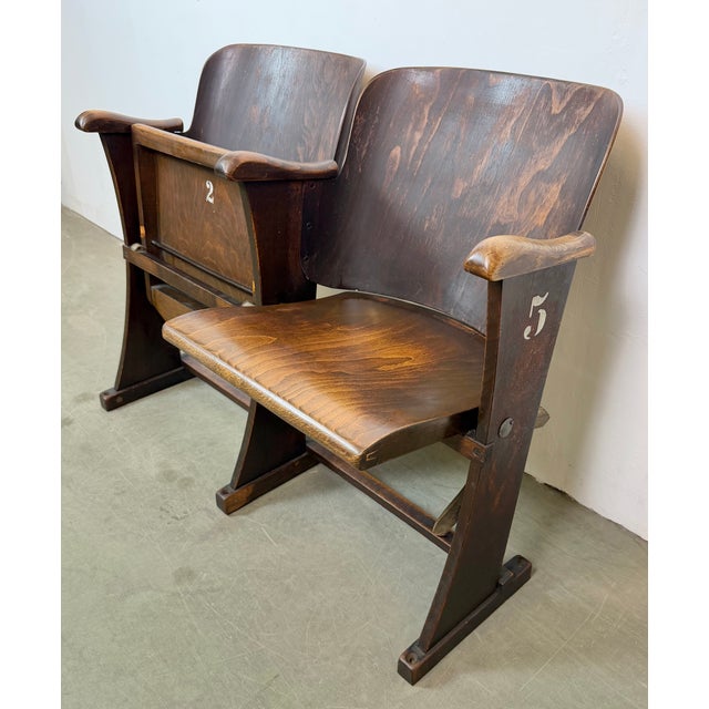 Vintage Two-Seater Cinema Bench from Thonet, 1950s For Sale - Image 16 of 18