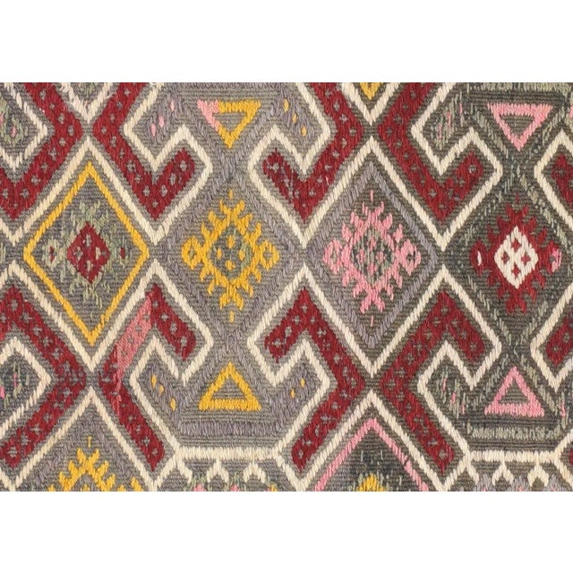 1950s Turkish Kilim. Hand woven with wool on wool foundation in the Oushak region of Turkey. Kilims & Flat Weaves are rugs...