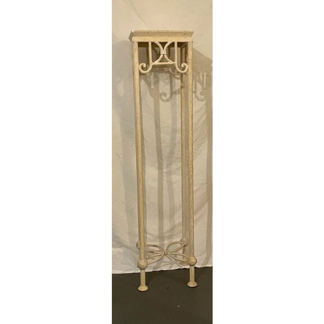 1970s Wrought Iron Ornate Tall Stand Pedestal For Sale - Image 13 of 13