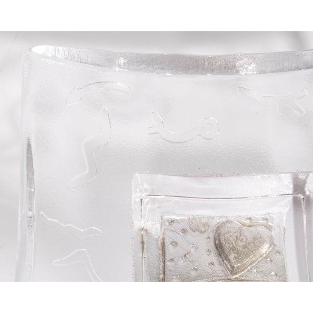 Late 20th Century Domino Series Glass Dish by Bertil Vallien for Kosta Boda For Sale - Image 5 of 8