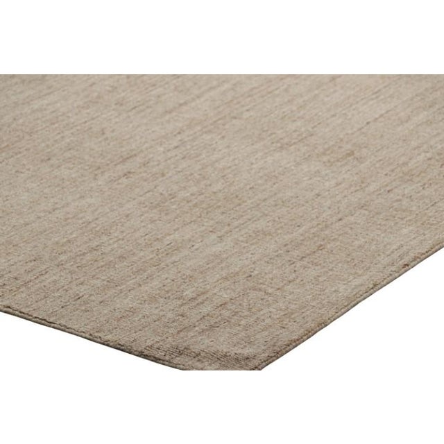 Rug & Kilim’s Oversized Modern Textural Solid Rug in Beige Tones and Striae - 11x19 For Sale In New York - Image 6 of 7