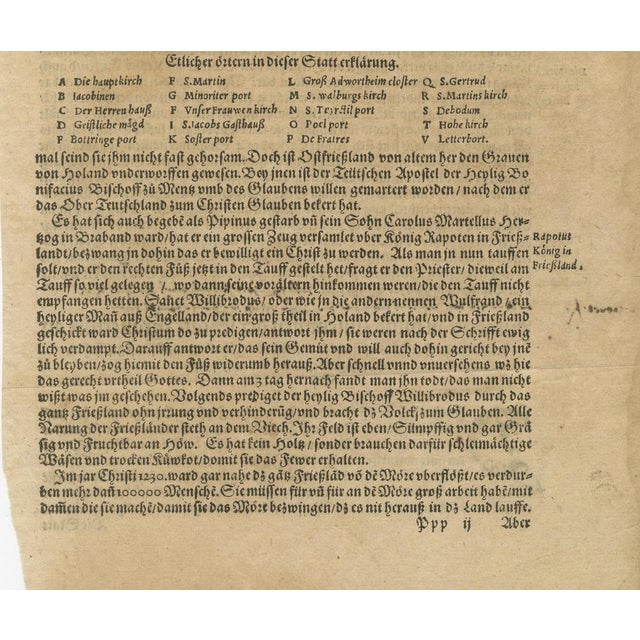 Hand-Colored Woodcut City View of Groningen 1573 from Münsters Cosmographia For Sale - Image 4 of 10