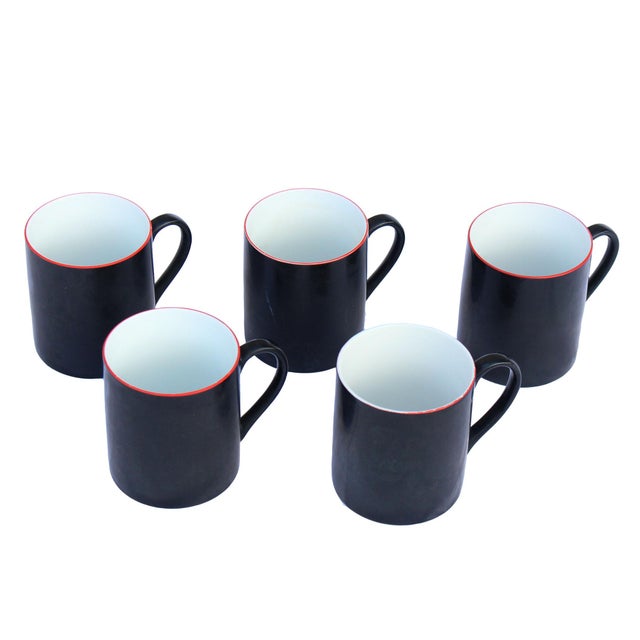 1980s 1980's Postmodern Italian Taitu 'Due' by Emilio Bergamin Cups - Set of 5 For Sale - Image 5 of 5