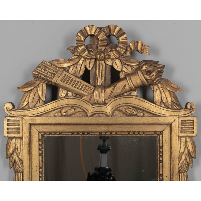 Gold French Louis XVI Style Gilded Mirror For Sale - Image 8 of 8