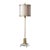 Brushed Brass & Crystal Table Lamp With Champagne Double Shade For Sale