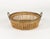 Mid-Century Round Bowl or Centerpiece in Rattan and Brass, Italy, 1970s For Sale - Image 9 of 12