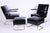 Bauhaus Art Deco Seating Set in Chromed Steel and Genuine Leather by Willem Hendrik Gispen for Mücke Melder, Czech, 1930s, Set of 4 For Sale - Image 3 of 10