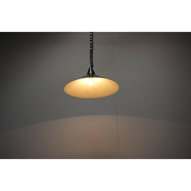 Czechoslovakian Space Age Pendant Lamp in Black Metal, 1970s For Sale - Image 9 of 12