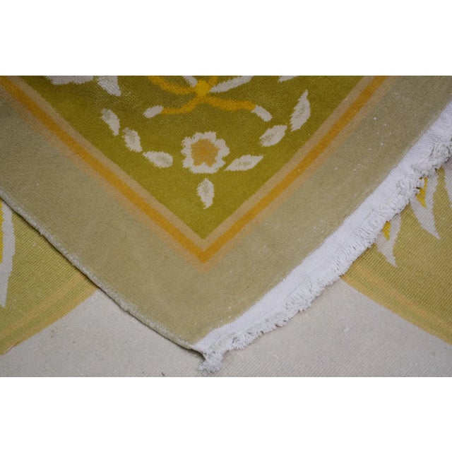 Vintage Chinese Art Deco Hand Knotted Wool Rug, 8'10'' X 9'4'' For Sale - Image 4 of 6