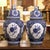Mid 20th Century Pair of Mid 20th Century Blue and White Royal Sphinx Delft Ginger Jars With Foo Dog Lids For Sale - Image 5 of 11