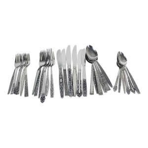 Curated Mismatched MCM 5 Piece Place Setting for 6 Stainless Steel Flatware Set- 30 Pieces