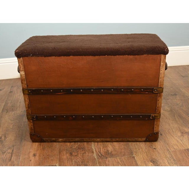 Vintage Leather Bench, 1950s For Sale - Image 4 of 5