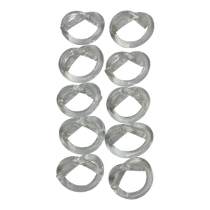 Set of 10 Dorothy Thorpe Lucite Pretzel Napkin Rings, Mid-Century Modern