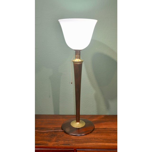 Wood French Art Deco Lamp from Mazda Brand For Sale - Image 7 of 13