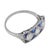Art Deco Inspired Old Cut Diamond Sapphire Platinum Dinner Ring, Size 7.75 For Sale - Image 4 of 6