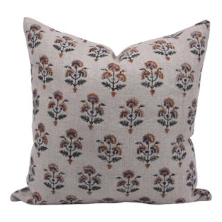 Fabdivine Block Print Pillow Cover in Thick Linen 20x20 Inches, Traffic Light For Sale