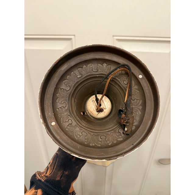 Cream Vintage Shabby Chic Floral Light Fixture For Sale - Image 8 of 10