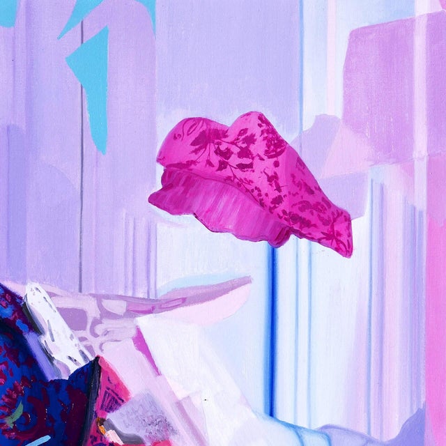 Early 21st Century Píntame angelitos negros by Jessica Oliveras | Oil, oil stick and marker on linen portrait of a woman in a colorful shawl For Sale - Image 5 of 5