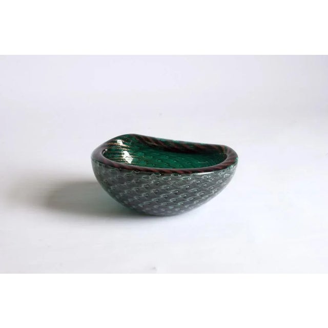 Murano Glass Bullicante and Filigrana Bowl, 1950s For Sale - Image 12 of 14