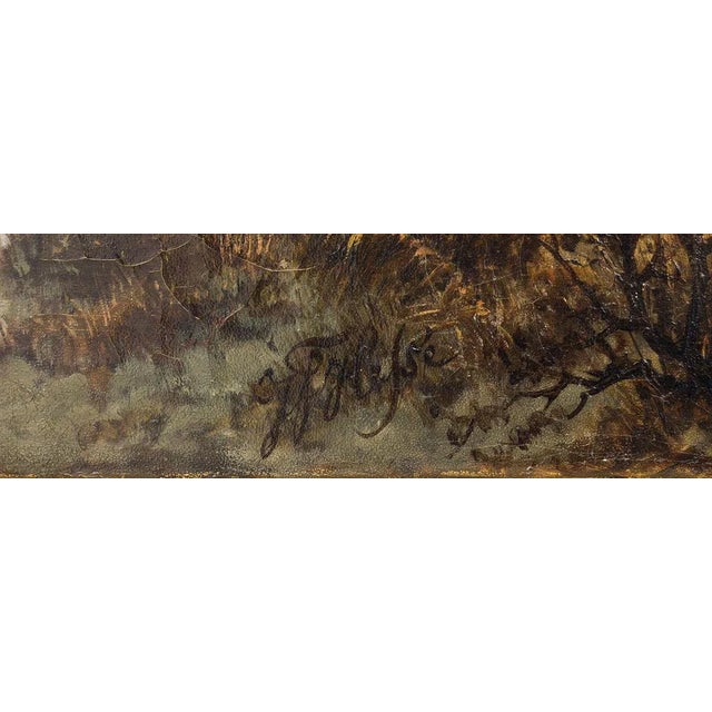 Northern Nocturnal Landscape - Oil on Canvas by J.F. Hesse - Mid 19th Century Mid 19th Century For Sale - Image 3 of 5