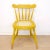 Oak wooden chair with wicker grid seat. Completely restored with new grid in the seat and painted mustard in Dip-DyE inverse.