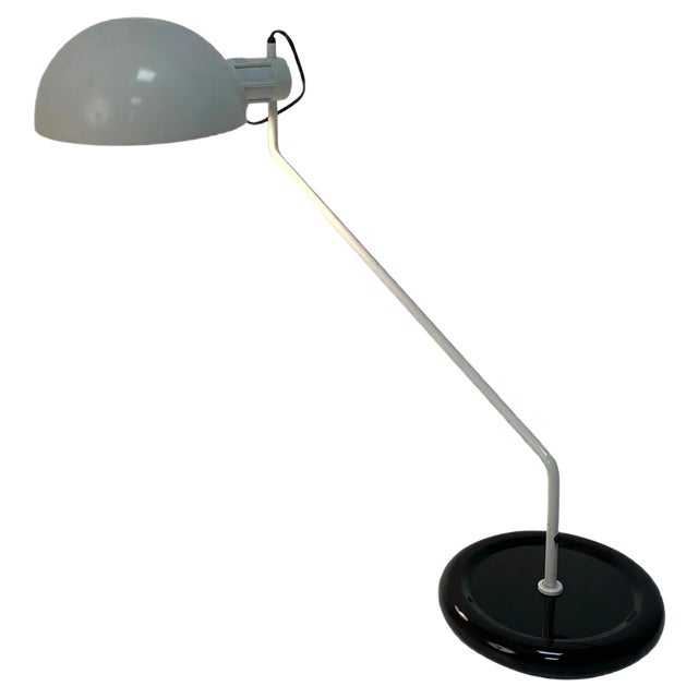 Adjustable Desk Lamp in White and Black from Guzzini, Italy, 1970s For Sale