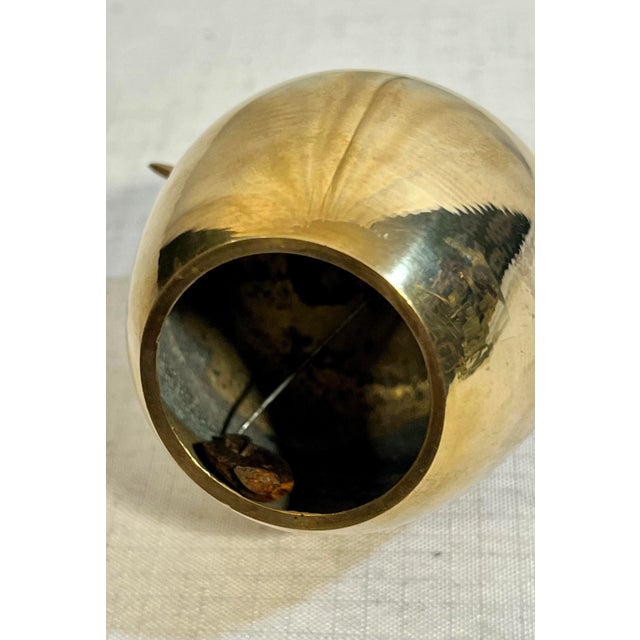 Mid 20th Century Vintage Hand Made Polished Solid Brass Apple Bell For Sale - Image 5 of 5