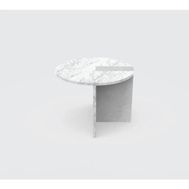 Colouring table by os and oos dimensions: ø 55 x 40 cm materials: rosso levante and salomé / carrara and concrete / red...