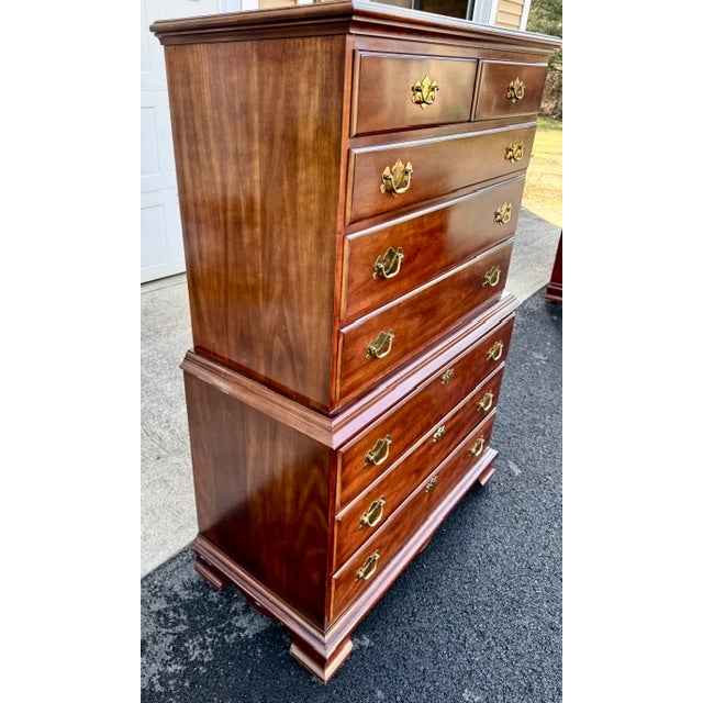 Nice quality 8 drawer solid cherry one piece chest on chest from Pennsylvania Classics specialist in cherry furniture. The...
