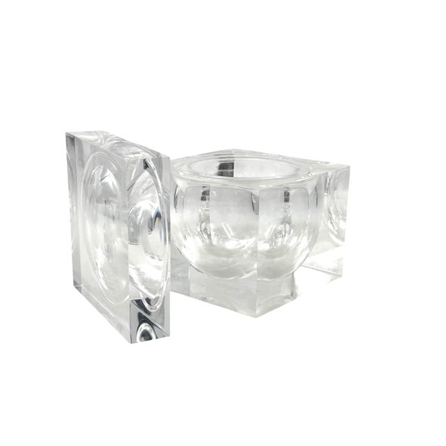 Transparent Space Age Lucite Ice Bucket Mod. Bombo, Studio Tg, Guzzini Italy, Circa 1970s For Sale - Image 8 of 12