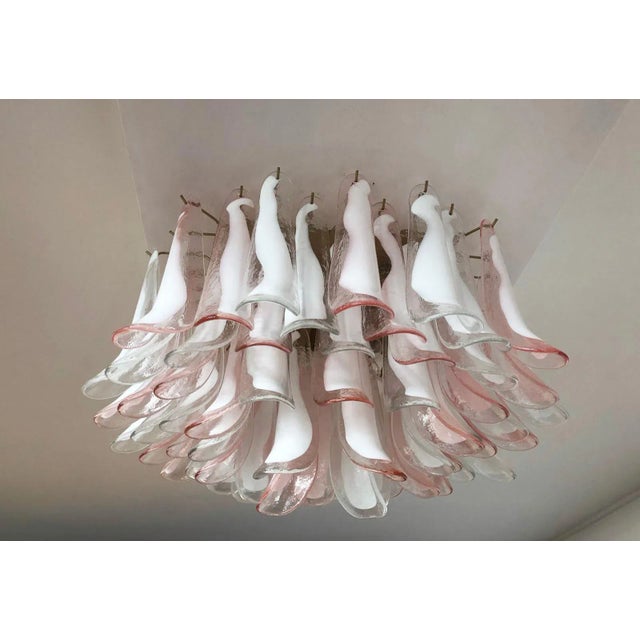 1980s Vintage Italian Glass Chandelier, 1982 For Sale - Image 5 of 17