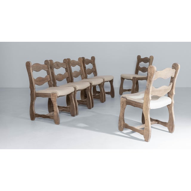 French Provincial 1970s French Oak Dining Chairs With Upholstered Seats - Set of 6 For Sale - Image 3 of 18