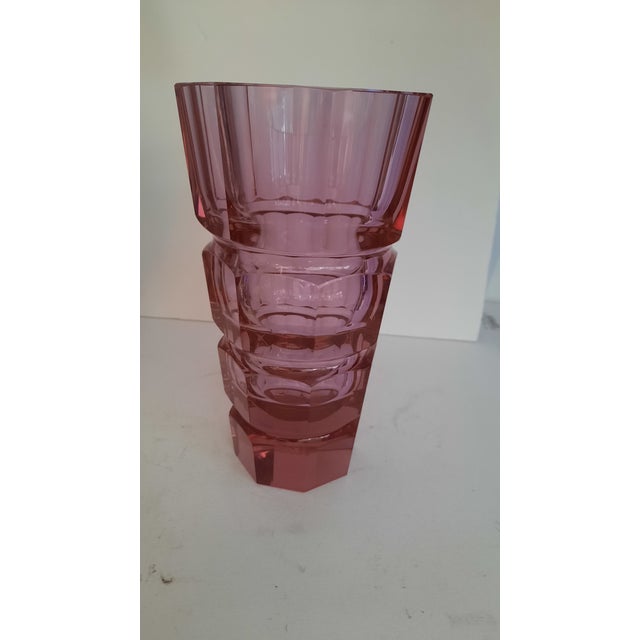 Crystal Vase from Moser, 1950s For Sale - Image 4 of 5