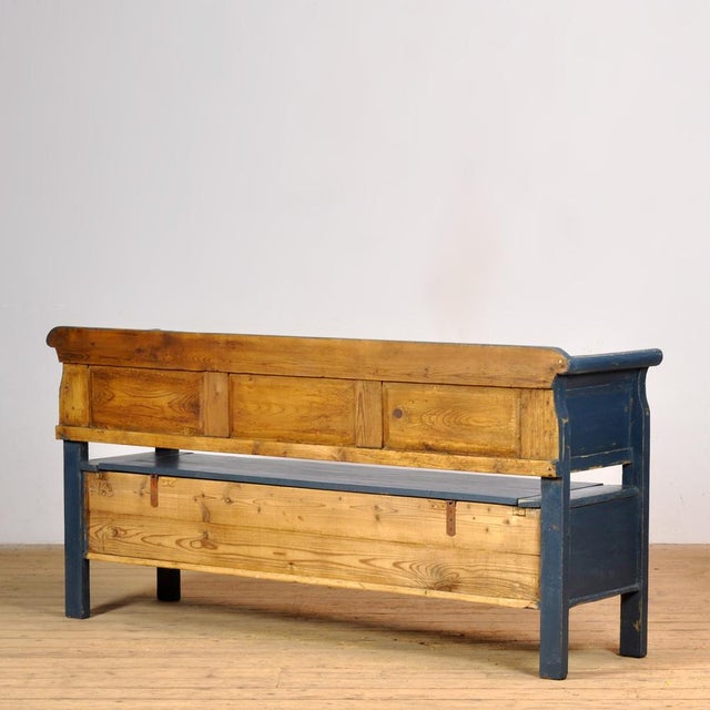 1900 - 1909 Antique Pine Drop-Top Bench, 1900s For Sale - Image 5 of 12