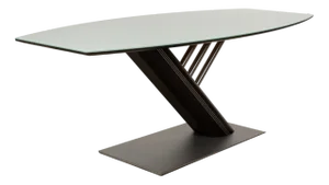Glass Dining Table in Silver from Musterring