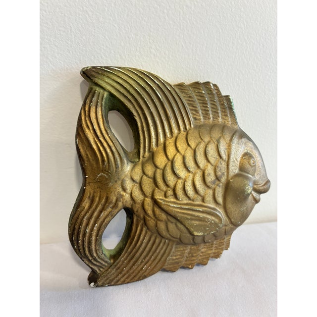 Vintage Gold Painted Fish Wall Decor For Sale In Oklahoma City - Image 6 of 12