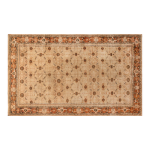 19th Century Indian Agra Beige and Brown Rug