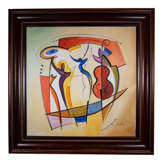Alfred Alex Gockel – Rock the Boat, 2016 Original Oil on Canvas - Coa - 31" X 31" For Sale