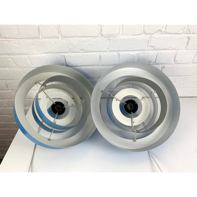 Blue Equator Pendant Lamps by Jo Hammerborg for Fog & Mørup, 1968, Set of 2 For Sale - Image 13 of 16
