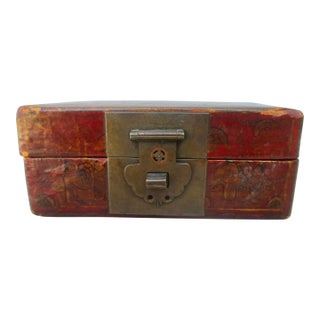Antique Chinese Leather Card Box For Sale