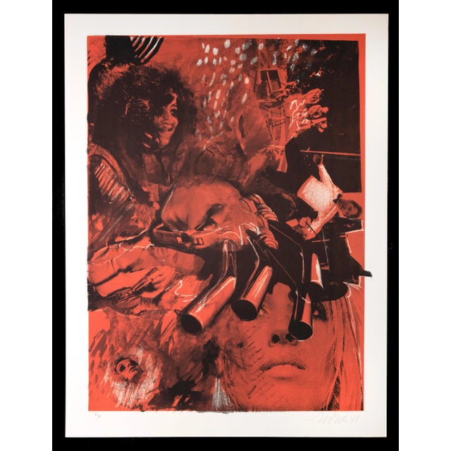 Nani Tedeschi, Woman and Motor, Original Lithograph, 1971 For Sale