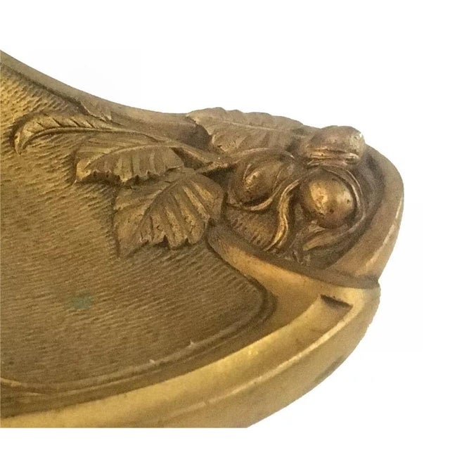 Inkwell Branches and Leaves of Hazelnut Trees in Gilt Bronze by Frecourt, 1890s For Sale - Image 3 of 7