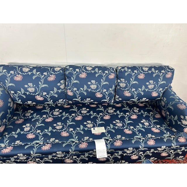 Ethan Allen Ethan Allen Upholstered Sofa With Floral Design For Sale - Image 4 of 9