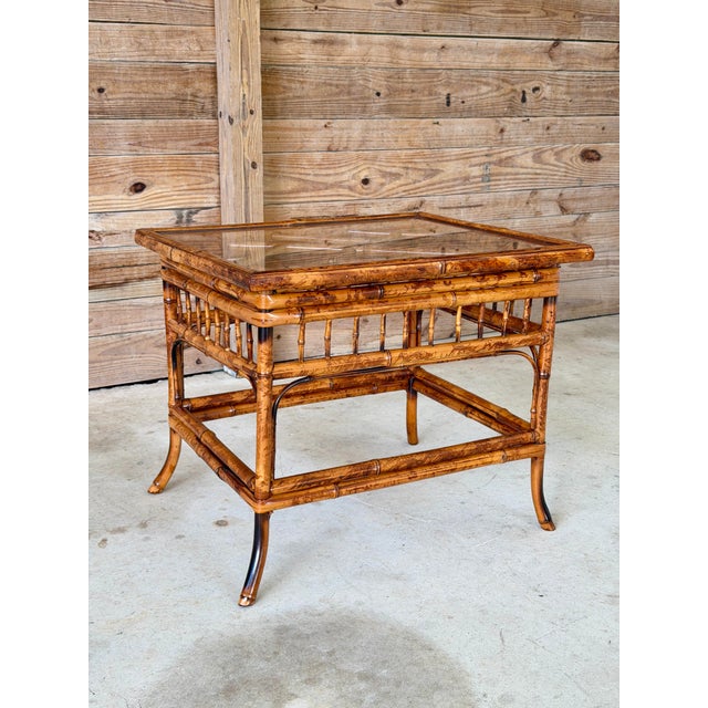 English Restored Brighton Pavilion Style Bamboo Side Table by Mersman For Sale - Image 3 of 10