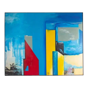 1999 Abstract Mixed Media Painting and Collage on Canvas by Anthony Louis Popcheff