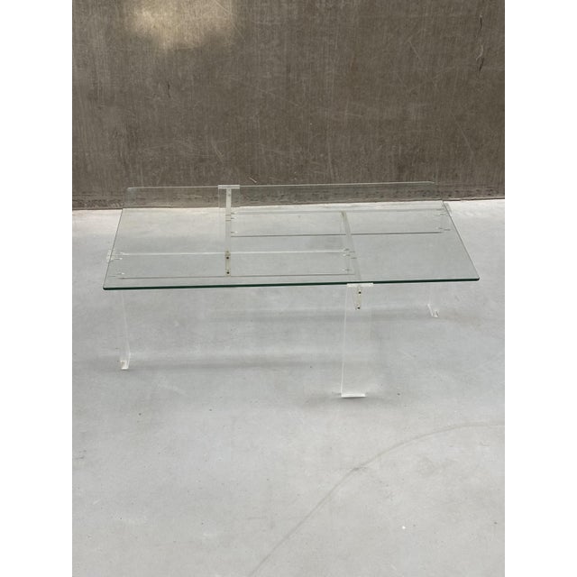 Vintage Coffee Table with Acrylic and Glass Top, 1960s For Sale - Image 6 of 9
