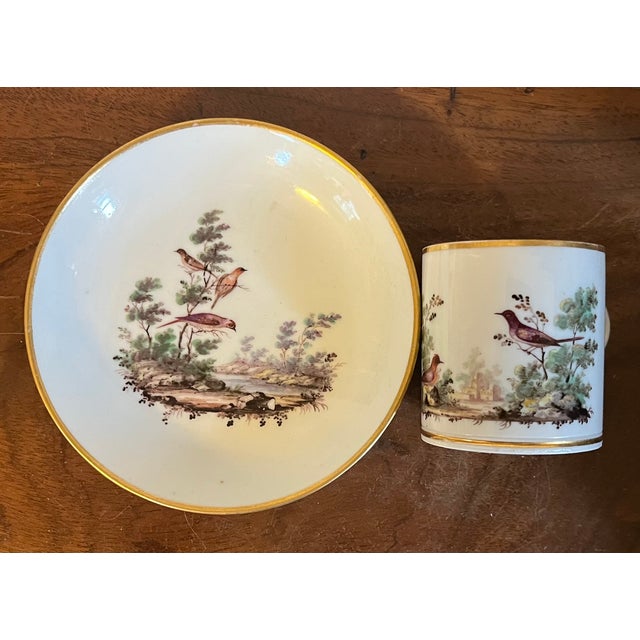 Antique 18th Century Italian Doccia Porcelain Coffee Can Cup and Saucer, Circa 1790 For Sale - Image 4 of 12