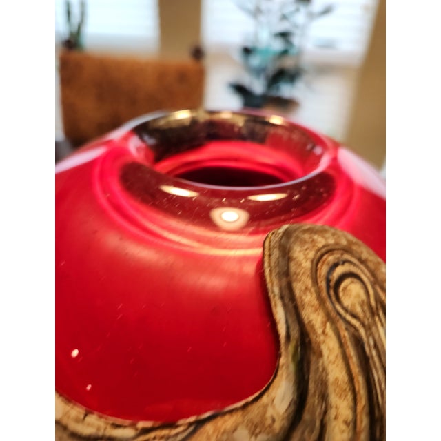 ​ Rollin Karg '1994' Signed Studio Art Glass Vase – 12" Heavy Gauge, 9.9 LBS For Sale In Dallas - Image 6 of 10